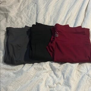 Women's Three-Pack Performance Joggers - Gray, Black & Burgundy